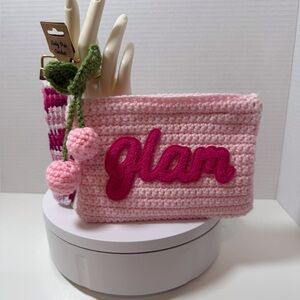 Crochet Pouch with Glam Text
